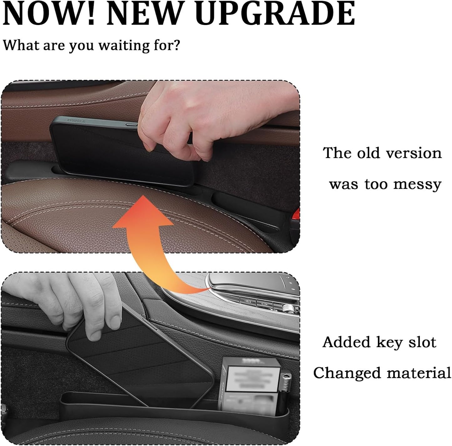 2PCS Car Seat Gap Filler Organizer with Car Storage Slot,Multi-Functional Car Gap Filler for Phone,Key,Coin in Car Organization And Anti-Drop,Universal Car Gap Filler Organizer for Cars