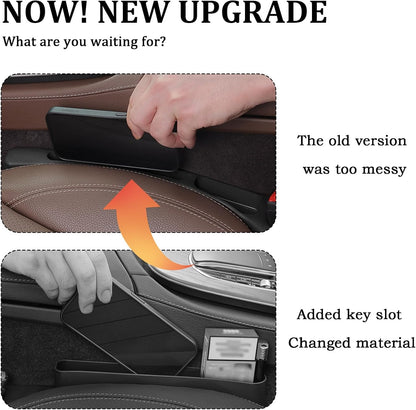 2PCS Car Seat Gap Filler Organizer with Car Storage Slot,Multi-Functional Car Gap Filler for Phone,Key,Coin in Car Organization And Anti-Drop,Universal Car Gap Filler Organizer for Cars