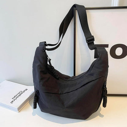 Crescent Bag for Women Men Nylon Crossbody Bags Multi-Pocket Sling Bag Roomy Hobo Bags Moon Bag Slouchy Dumpling Bag
