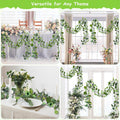 4 Pack Artificial Eucalyptus Garlands for Decoration, Artificial Greenery Garland Fake Vines for Bedroom and Wedding Decor, Artificial Plants with Ivy Vines for Mantle Table Runner Home Decor