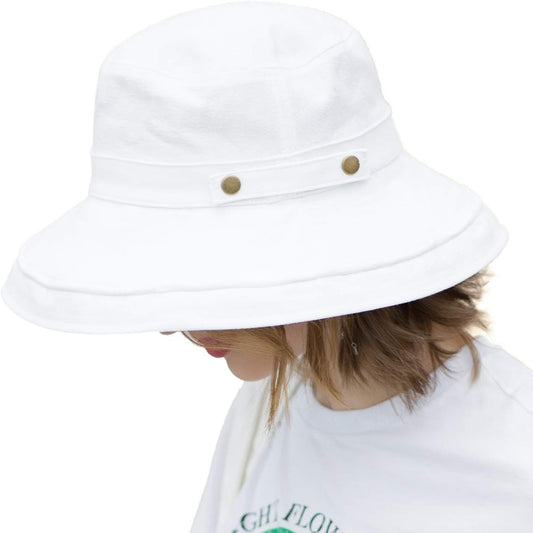 Womens Cotton Wide Brim Sun Hats UPF50 UV Packable Beach Hat Summer Bucket Cap for Travel
