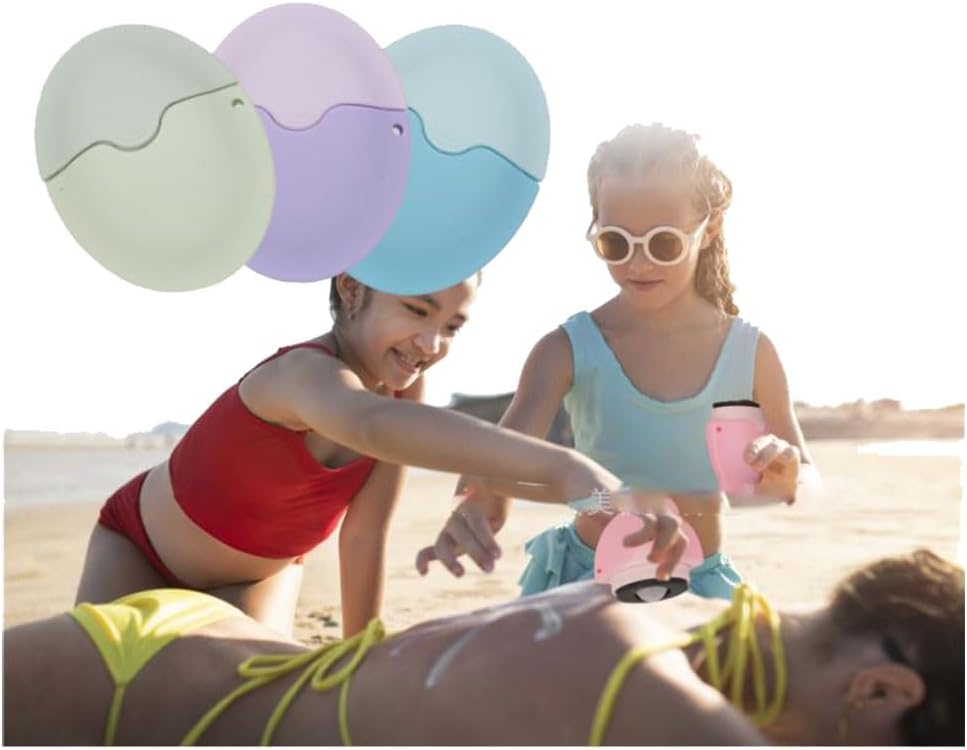 Sunscreen Applicator Silicone Sunscreen Lotion Applicator Refillable Sunscreen Cream Bottle Lotion Applicator for Travel Hiking Swimming 1PCS (Pink)