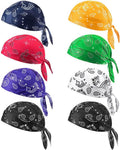 8Pcs Do Rag Skull Cap Bandana Hat Doo Rags Beanie Cooling Sweat Wicking Head Wraps Cycling Helmet Liner