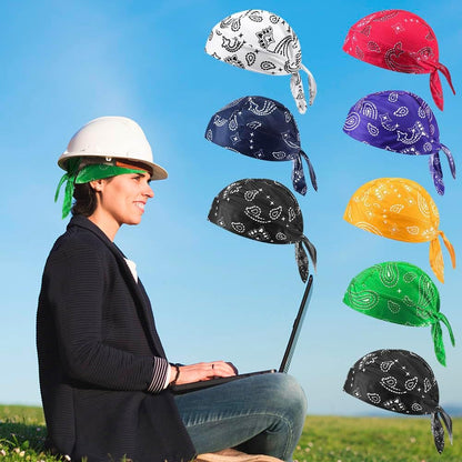 8Pcs Do Rag Skull Cap Bandana Hat Doo Rags Beanie Cooling Sweat Wicking Head Wraps Cycling Helmet Liner