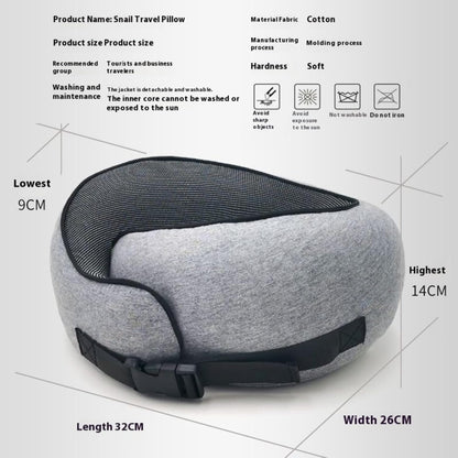 Travel Memory U-Shaped Pillow, Soft Skin-Friendly Cotton Fabric, All-Round, Portable Easy Storage, Ideal for Air Travel Business Trips Naps, Cervical Care, Removable Washable Cover