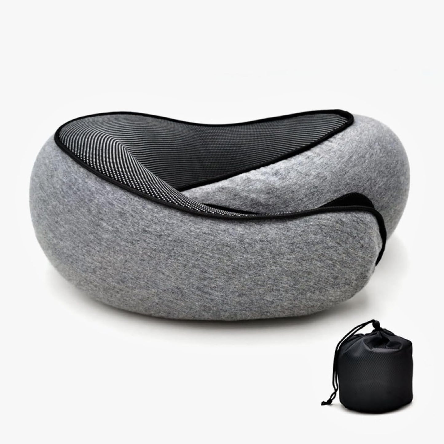 Travel Memory U-Shaped Pillow, Soft Skin-Friendly Cotton Fabric, All-Round, Portable Easy Storage, Ideal for Air Travel Business Trips Naps, Cervical Care, Removable Washable Cover