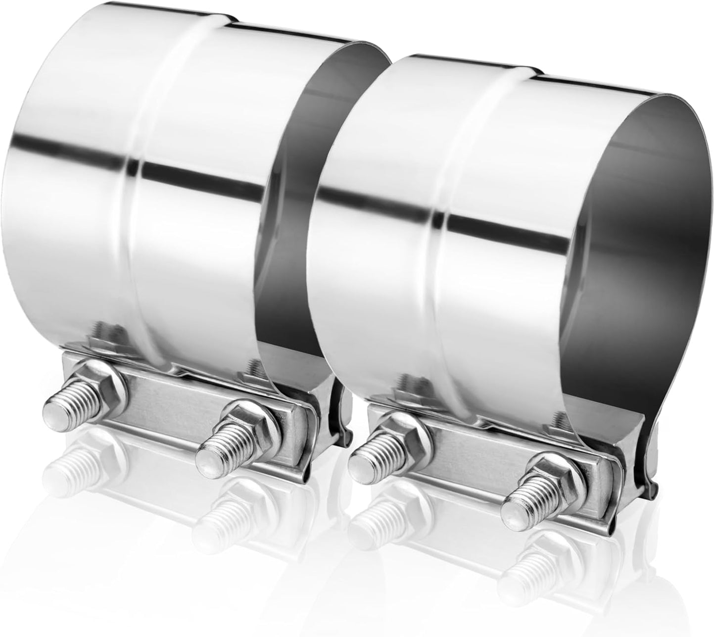 4.0 inch Lap Joint Exhaust Clamp 304 Stainless Steel Material For Exhaust Pipes, Muffler Ends and Exhaust System Connection 2PCS