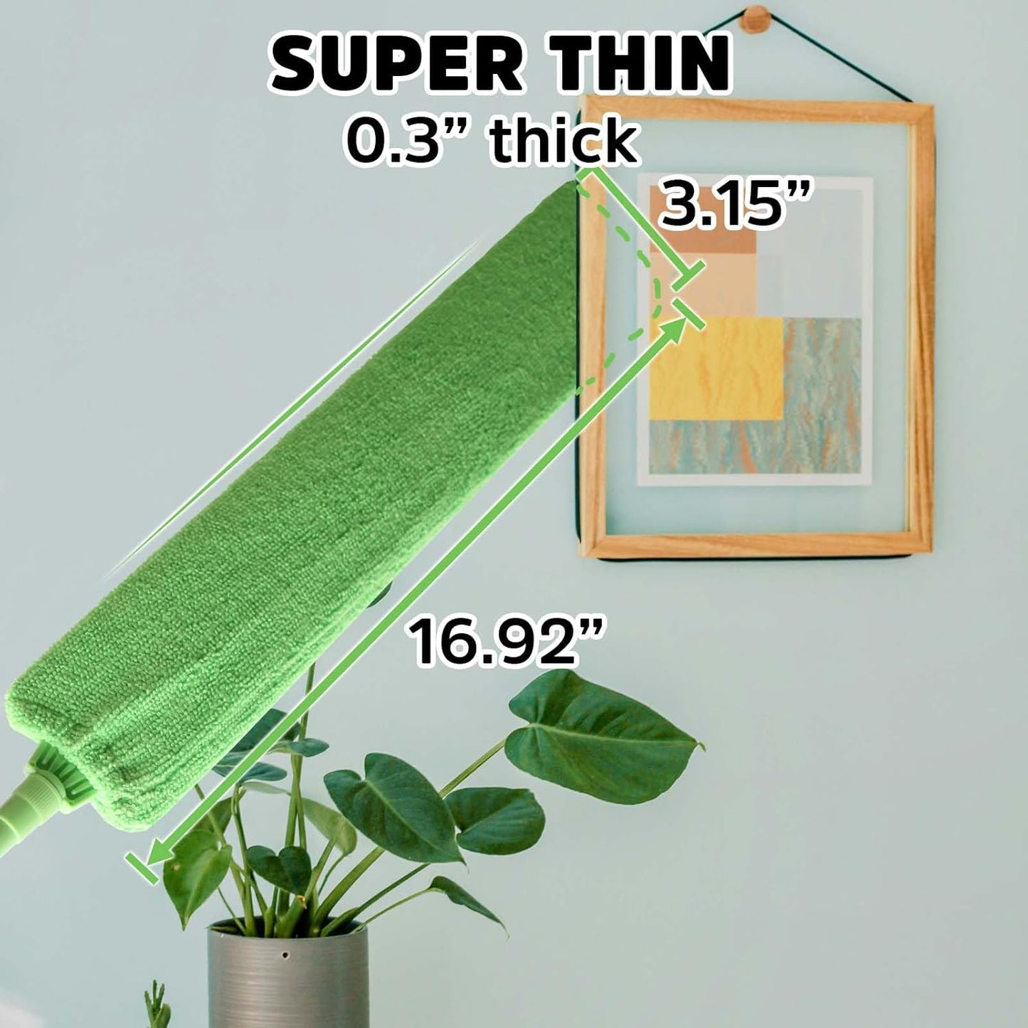 Retractable Gap Dust Cleaner Under Appliance Cleaning Tool,  Flat Duster for Under Refrigerator Fridge Stove Couch Bed, Skinny Thin Duster for Tight Spaces