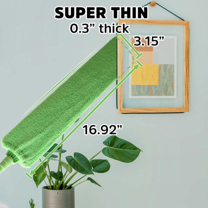 Retractable Gap Dust Cleaner Under Appliance Cleaning Tool,  Flat Duster for Under Refrigerator Fridge Stove Couch Bed, Skinny Thin Duster for Tight Spaces