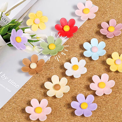 20 PCS Flower Push Pins, Thumb Tacks for Bulletin Board, Cork Board Thumbtacks, Flower Tacks for Map Cork Board Photo Display Office Home (Pink)