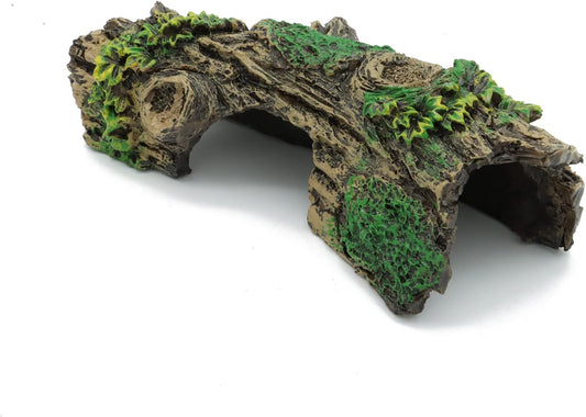 Aquarium Decorations Resin Hollow Tree Trunk Ornament, Bettas House Cave Wood House Decor for Fish Tank (HS-SP207)