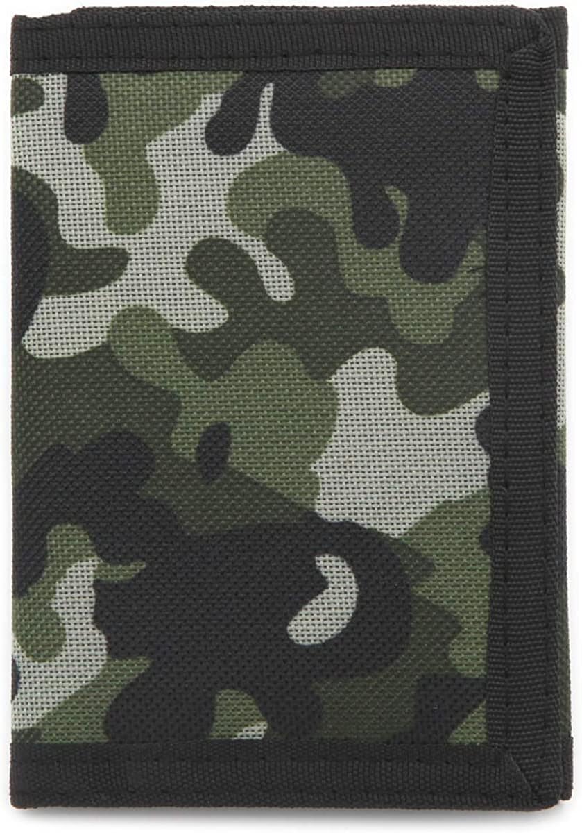 RFID Trifold Canvas Outdoor Sports Wallet for Kids - Front Pocket Wallet with Magic Sticker, camouflage, Small, Novelty