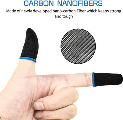 PUBG Mobile Finger Sleeves for Mobile Gaming | Pack of 10 | Thumb Sleeves for Mobile Gaming | PUBG COD Fortnite | Anti Sweat Anti Dryness Breathable | Finger Gloves (Blue)
