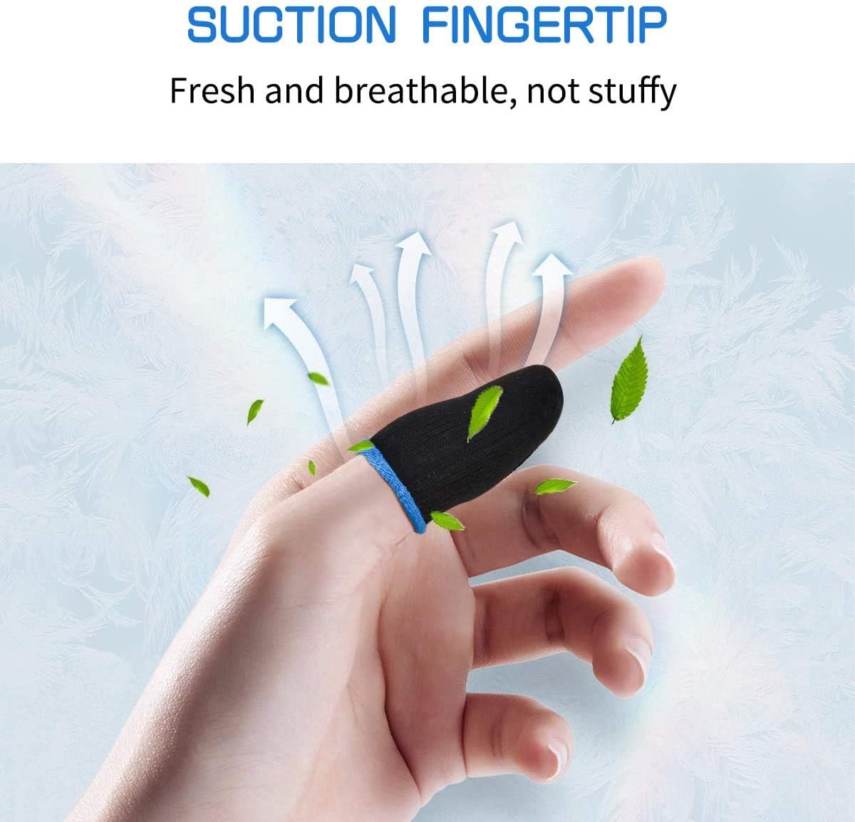 PUBG Mobile Finger Sleeves for Mobile Gaming | Pack of 10 | Thumb Sleeves for Mobile Gaming | PUBG COD Fortnite | Anti Sweat Anti Dryness Breathable | Finger Gloves (Blue)