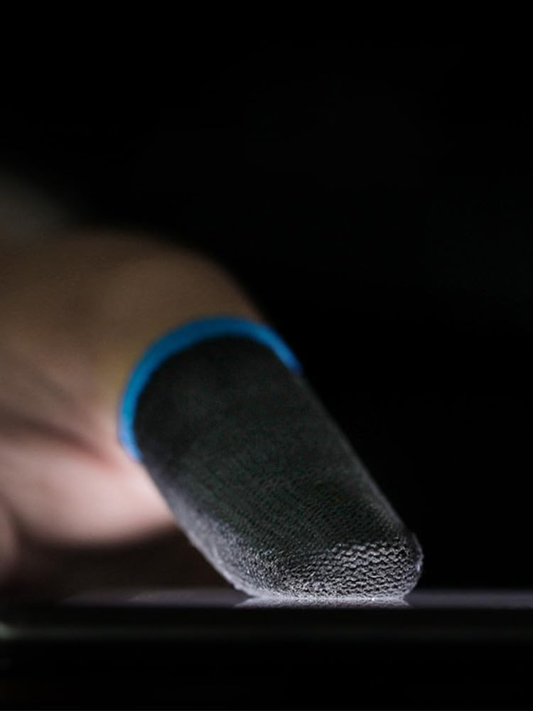 PUBG Mobile Finger Sleeves for Mobile Gaming | Pack of 10 | Thumb Sleeves for Mobile Gaming | PUBG COD Fortnite | Anti Sweat Anti Dryness Breathable | Finger Gloves (Blue)