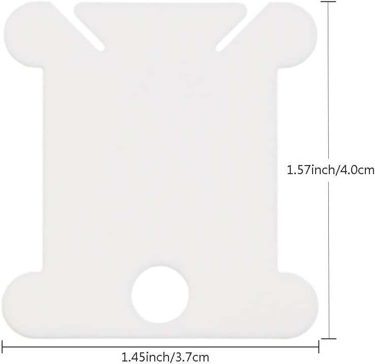 NEWMAY Plastic Floss Bobbins for Cross Stitch Embroidery Cotton Thread Craft DIY Sewing Storage, Thread Cards, Friendship Bracelet Bobbins, 120 Pieces, White