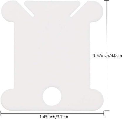 NEWMAY Plastic Floss Bobbins for Cross Stitch Embroidery Cotton Thread Craft DIY Sewing Storage, Thread Cards, Friendship Bracelet Bobbins, 120 Pieces, White
