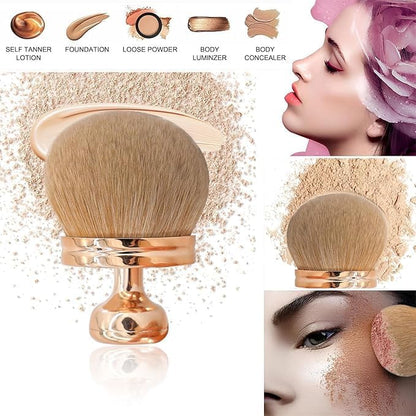 Extra Large Body Self Tanner Makeup Brush, 3 Inch Wide-headed Self Tanning Kabuki Blend Brush for Powder, Blusher, Foundation, Bronzer, Self Tan Face, Body, Leg and Back Applicator (Rose Gold)