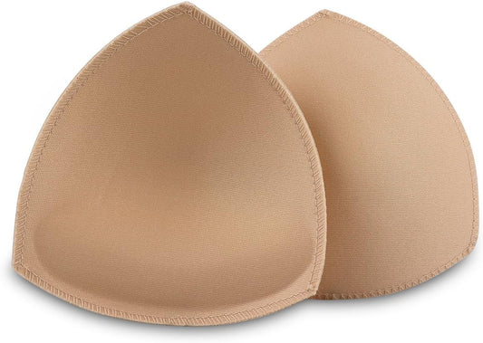 Bra Pad Inserts 4 Pairs, Bra Pads Sewed Massaged for Sports Bra A/B or C/D Cup Beige or Black Optional