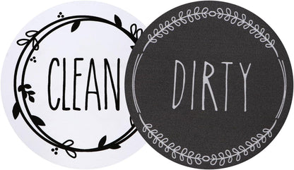 Dishwasher Magnet Clean Dirty Sign Farmhouse Dirty Clean Dish Washer Magnet Double Sided Universal Indicator with Magnetic for Kitchen Refrigerator