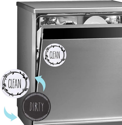 Dishwasher Magnet Clean Dirty Sign Farmhouse Dirty Clean Dish Washer Magnet Double Sided Universal Indicator with Magnetic for Kitchen Refrigerator