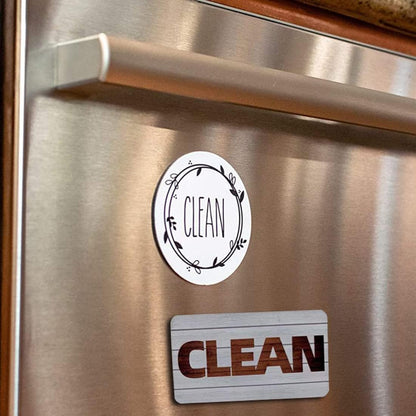Dishwasher Magnet Clean Dirty Sign Farmhouse Dirty Clean Dish Washer Magnet Double Sided Universal Indicator with Magnetic for Kitchen Refrigerator