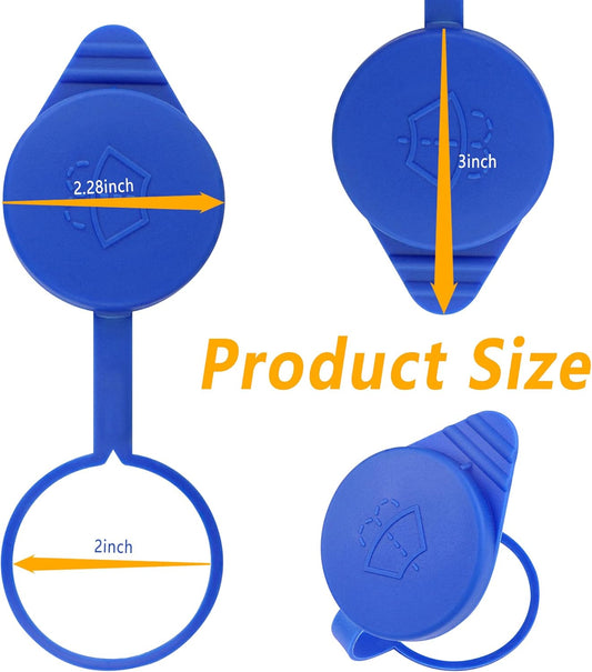 ID 51mm /2'' Good Sealing Windshield Wiper Fluid Cap,Compatible with 2012-2018 Ford Focus Windshield Wiper Washer Fluid Reservoir Tank Bottle, Blue