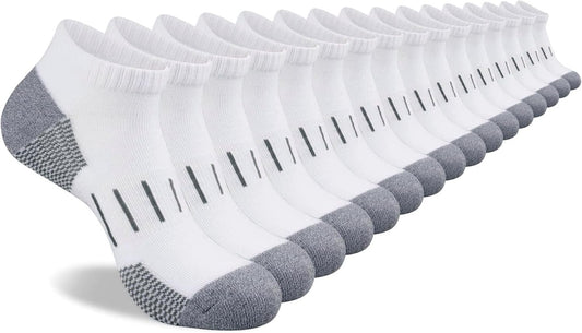 Men's Athletic Ankle Socks Moisture Wicking Cushion Sports Running Low Cut Sock (8 Pairs)