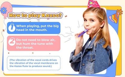 24 Pieces Plastic Kazoos Multi Colors Kazoo Musical Instruments Great Gift for Music Lovers Good Companion for Guitar, Ukulele, Violin, Piano Keyboard