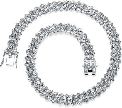13mm Cuban Link Chain For Men Women Iced Out Chain Miami Cuban Necklace Bling Diamond Chains Hip Hop Jewelry