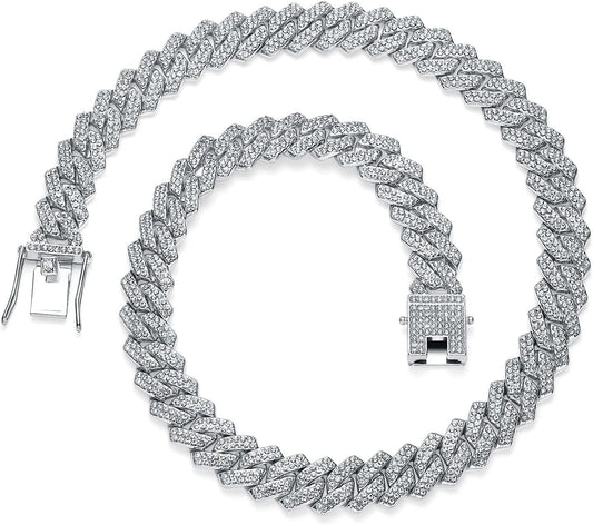 13mm Cuban Link Chain For Men Women Iced Out Chain Miami Cuban Necklace Bling Diamond Chains Hip Hop Jewelry