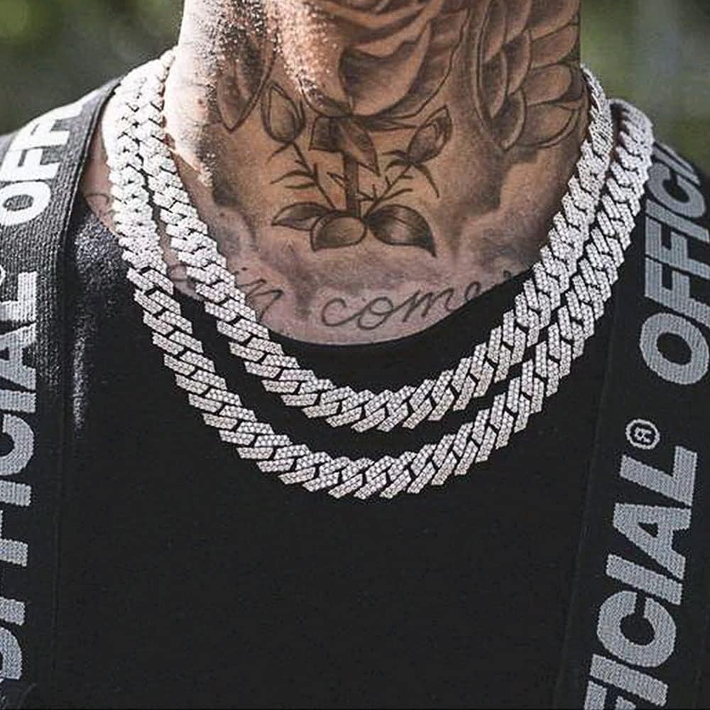 13mm Cuban Link Chain For Men Women Iced Out Chain Miami Cuban Necklace Bling Diamond Chains Hip Hop Jewelry