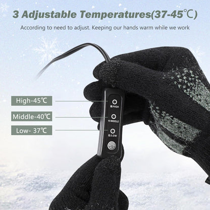 USB Heated Gloves, Winter Warm Heated Gloves Touchscreen Gloves Hand Warmers Work Gloves Unisex Washable Knitting Glove (style2)