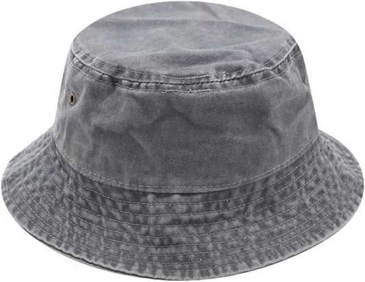 Vintage Solid Colored Bucket Hat for Men and Women Cotton Sun Hat UV Protection Foldable Washable