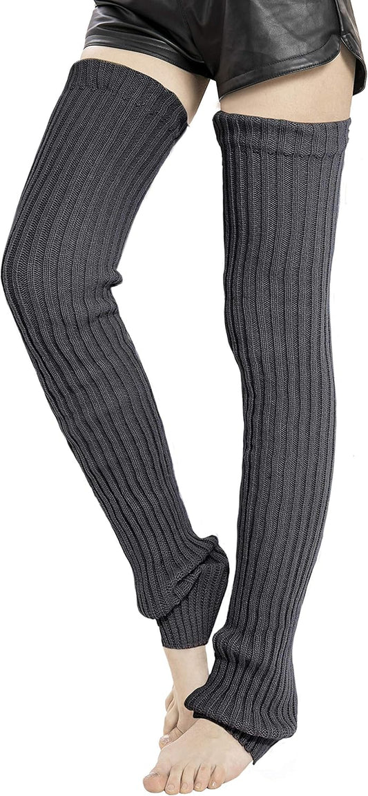 Women's Winter Thick Knit Extra Long Thigh High Leg Warmers