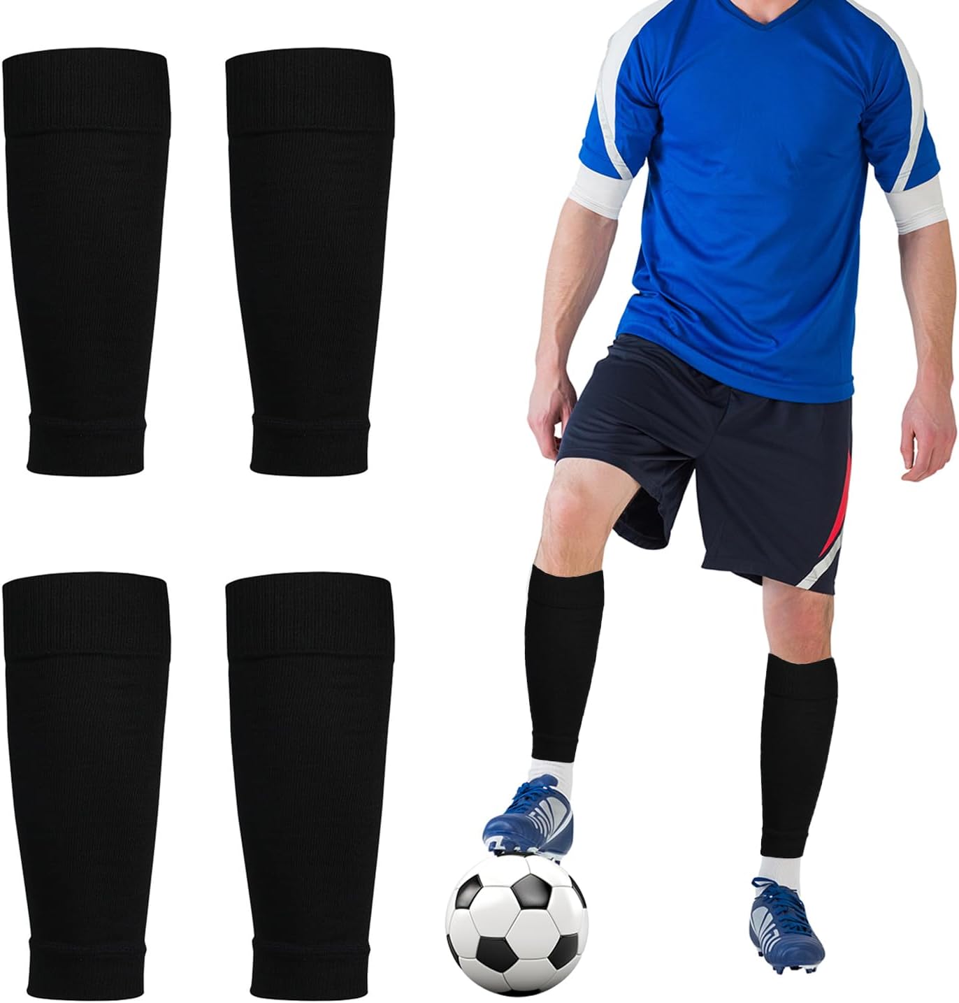 2 Pack Pro Soccer Leg Sleeves Socks/Compression for Calf - over the calf,ootball, baseball, basketball,rugby