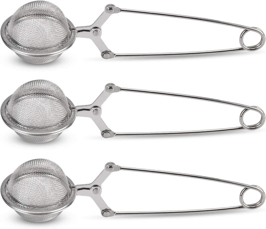 Snap Ball Tea Strainer,  3 Pack Premium Stainless Steel Tea Infuser with Handle for Loose Leaf Tea Fine Mesh Tea Balls Filter Infusers