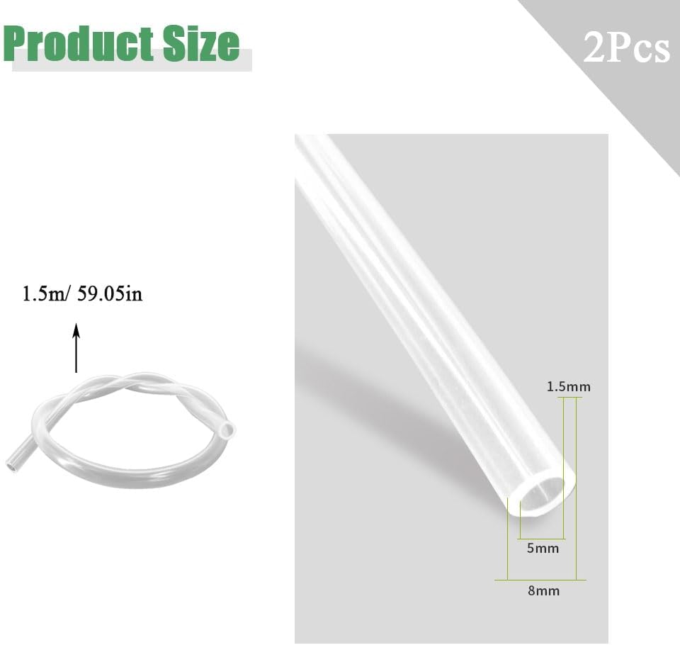 2 Pcs Silicone Tubing Hose for Automatic Drinking Water Pump Replacement Compatible with Electric Water Dispenser, Water Bottle Pump, and Water Purifiers for Efficient Water Dispensing