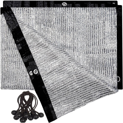 70% Aluminet Shade Cloth 6.5 ft x 10 ft-Fabric Sun Block Sun Reflect-Free 12pcs 6" Ball Bungee