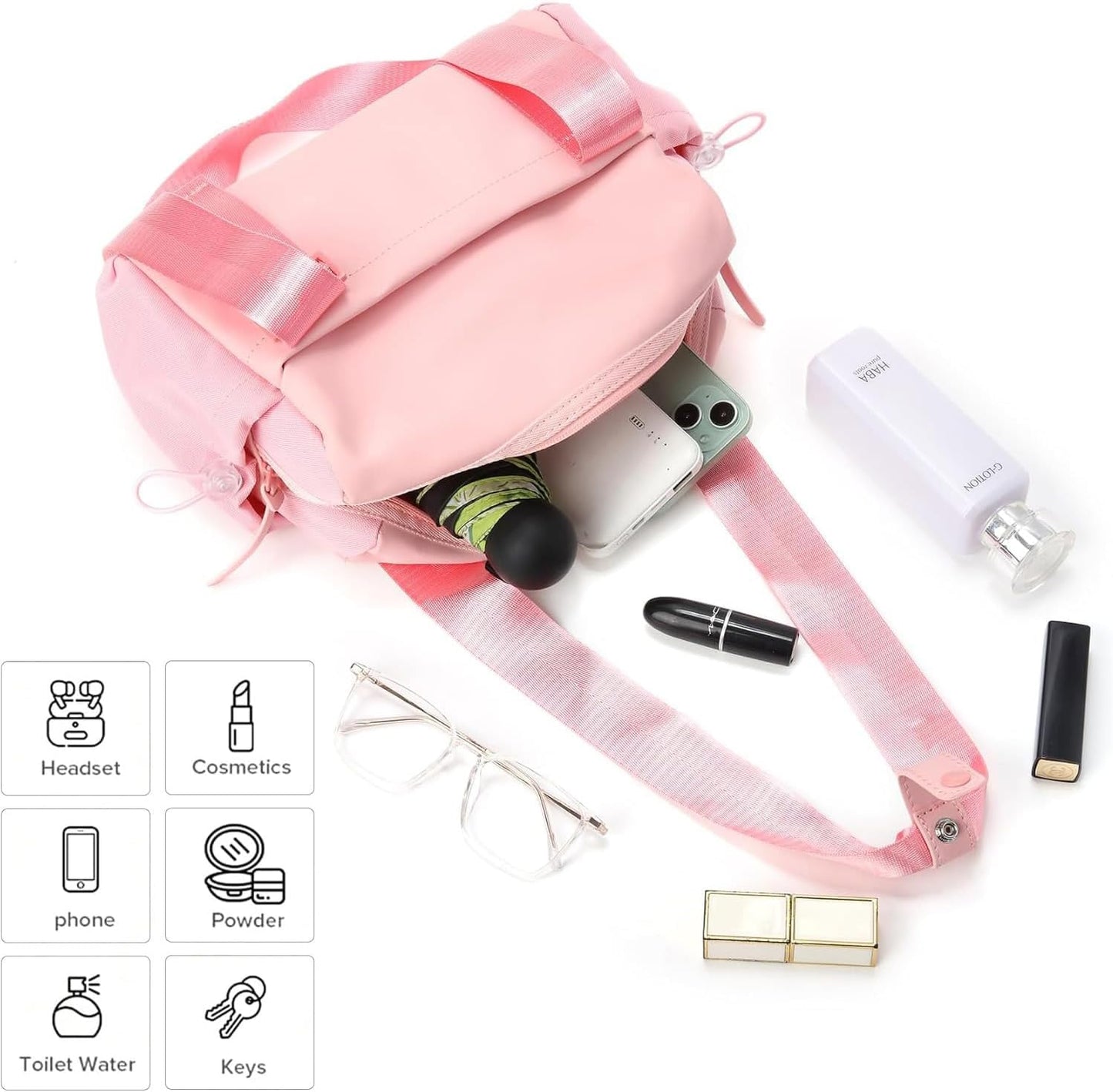 Mini Gym Bag for Women, Small Duffle Bag with Wet Compartment, Lightweight Waterproof Cute Tote for Girls Workout Sport Travel (Pink)