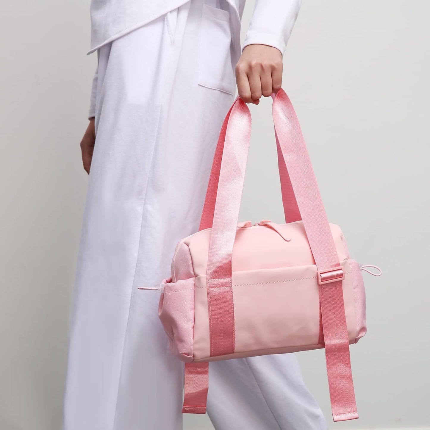 Mini Gym Bag for Women, Small Duffle Bag with Wet Compartment, Lightweight Waterproof Cute Tote for Girls Workout Sport Travel (Pink)