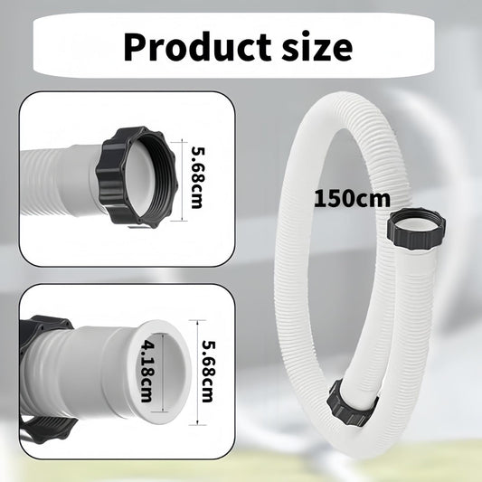 1.5" Diameter Pool Pump Replacement Hose Compatible with Intex 1500-2500 GPH Pumps, Sand Filters & Saltwater Systems Heavy-Duty 59" Garden Hose for Above Ground Pools (1-Pack)