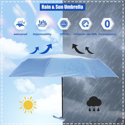 Travel Compact Rain Umbrella Lightweight Portable Folding Umbrella for Car Backpack Purse Men Women