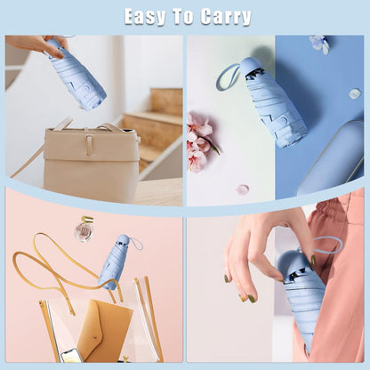 Travel Compact Rain Umbrella Lightweight Portable Folding Umbrella for Car Backpack Purse Men Women
