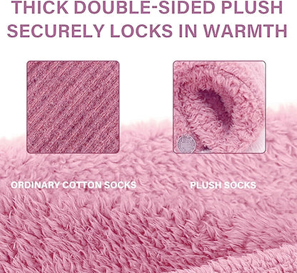 Over Knee High Fuzzy Socks Plush Slipper Stockings Furry Long Leg Warmers Winter Air-Conditioned Home Sleeping Socks