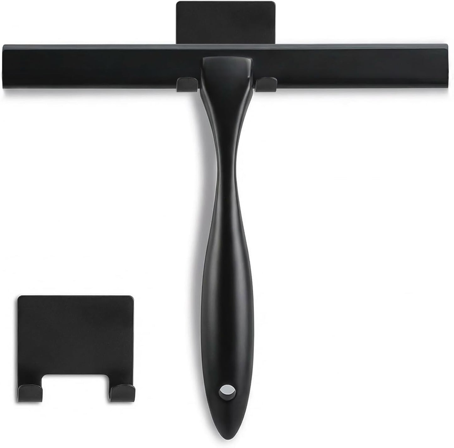 Shower Squeegee, 10-Inch Matte Black All-Purpose Stainless Steel Squeegee for Bathroom, Doors, Mirrors, Tiles and Car Windows - 100% Streak Free