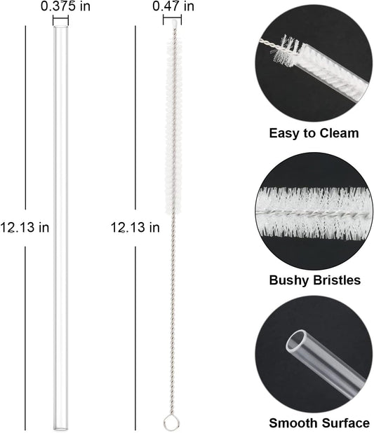 10 Pack Straw Replacement for Stanley 40 oz 64 Adventure Quencher Travel Tumbler Cup, Reusable Straws with Cleaning Brush Compatible Cup Accessories -