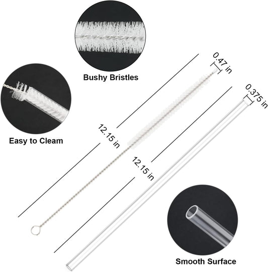 10 Pcs Replacement Straws Compatible with Stanley 30 oz Cup Tumbler, Reusable Plastic Cleaning Brush for Adventure Travel Tumbler（10.4inch Long） -