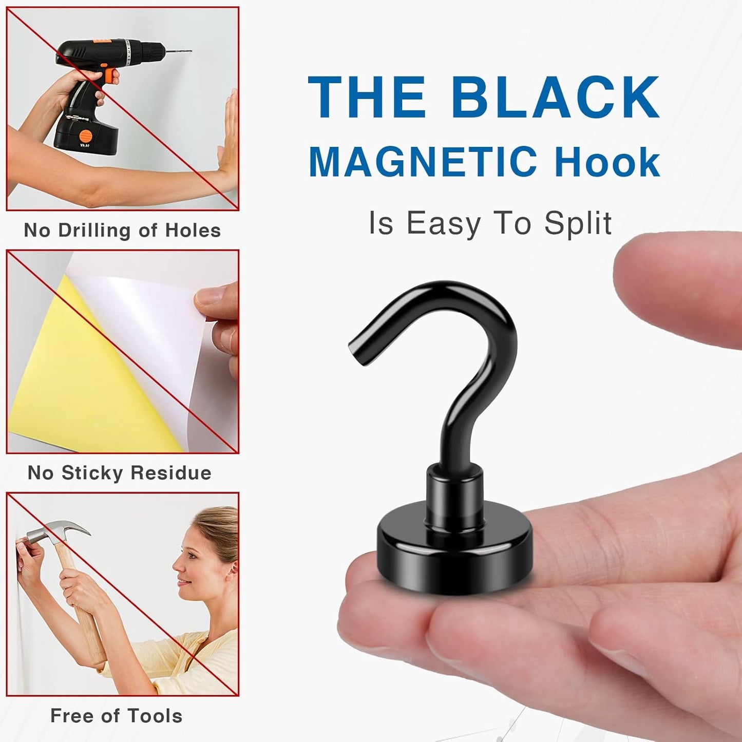 Magnetic Hooks, 12 Pack 30lbs+ Magnet Hook 2026 Cruise Cabin Ship Essentials Heavy Duty Strong Magnets Refrigerator Fridge Hanging for Classroom Beach Vacation Kitchen Grills (Black) Black 0.63in x