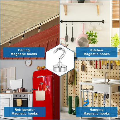Strong Magnetic Hooks, 30lbs Hooks for Cruise Cabins, Magnet Ship Essentials, Rare Earth Magnets with Refrigerator,Hanging,Classroom,Kitchen,Ceiling-25 Pack Silver 0.63in x 1.38in